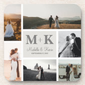 6 Foto Weddenschap Passen getrouwd Keepslag Bier Onderzetter (Voorkant)