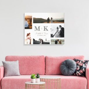 6 Foto Weddenschap Passen getrouwd Keepslag Canvas Afdruk