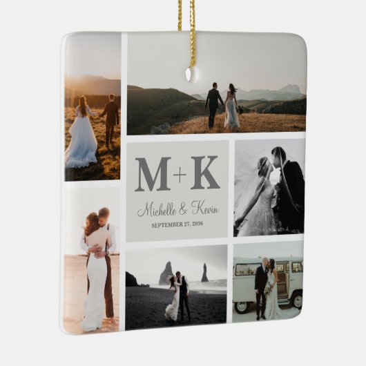 6 Foto Weddenschap Passen getrouwd Keepslag Keramisch Ornament (Rechts)