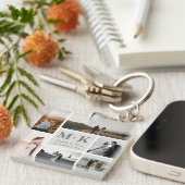 6 Foto Weddenschap Passen getrouwd Keepslag Sleutelhanger (Voorkant Rechts)