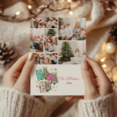 6 Foto Whimsical Ho Ho Kerstfamilie Feestdagenkaart