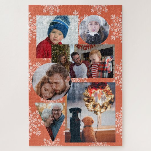 6 Foto Winter Family Collage Legpuzzel (Verticaal)