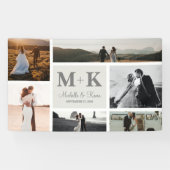 6 Fotobruiloft collage Passen getrouwd bruiloft Spandoek (Horizontaal)