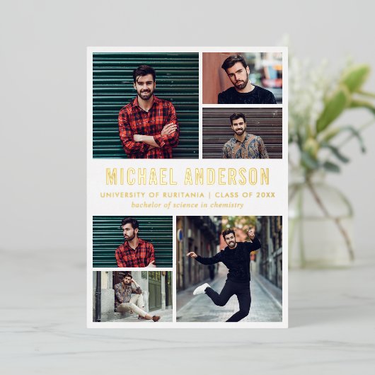 6 Fotochromatografische partij Folie Uitnodiging (Staand Voorkant)