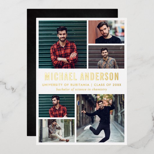 6 Fotochromatografische partij Folie Uitnodiging (Voorkant / Achterkant)