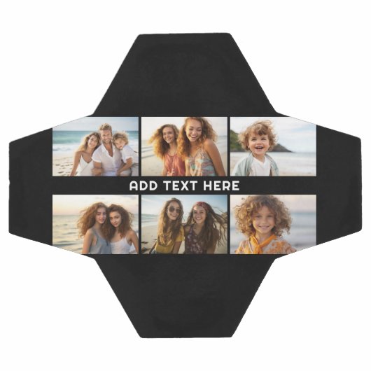 6 Fotocollage 1 tekstregel -- CAN Edit Black Voetbal (Enkel)