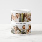 6 Fotocollage - Aangepaste Tekst zwart wit Grote Koffiekop (Voorkant)