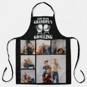 6 Fotocollage Achterkant opa's grilling Schort (Voorkant)