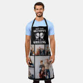6 Fotocollage Achterkant opa's grilling Schort (Gedragen)