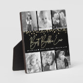 6 Fotocollage Beste Bubbie ooit Zwart Goud Script Fotoplaat (Voorkant)