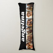 6 Fotocollage - Chunky Script - zwart en wit Lichaamskussen (Voorkant Verticaal)