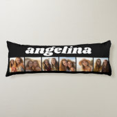 6 Fotocollage - Chunky Script - zwart en wit Lichaamskussen (Voorkant)