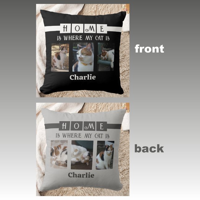 6 fotocollage dierenvriend zwart grijs kussen (Creator heeft geüpload)