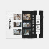 6 fotocollage dierenvriend zwart wit fleece deken (Voorkant (Horizontaal))