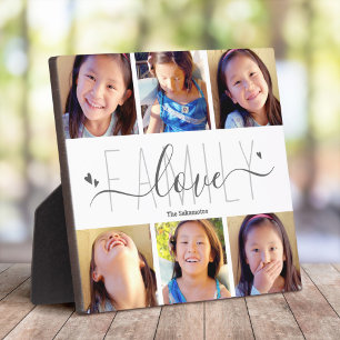 6 Fotocollage Familie Liefde Script Harten Modern Fotoplaat