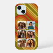 6 Fotocollage Funky Line Art - Zonsondergang kleur iPhone 15 Case (Achterkant)