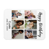 6 Fotocollage Gepersonaliseerd Script Verjaardag Magneet (Horizontaal)