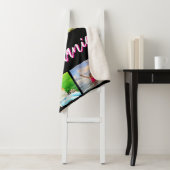 6 Fotocollage Gepersonaliseerde Hot Pink Black Sherpa Deken (In situ)