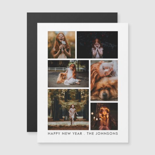 6 Fotocollage Gepersonaliseerde Nieuwjaarsvakantie (Voorkant / Achterkant)