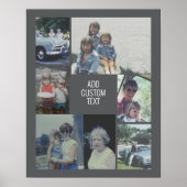 6 Fotocollage - Grijze achtergrond - Witte tekst Poster (Voorkant)