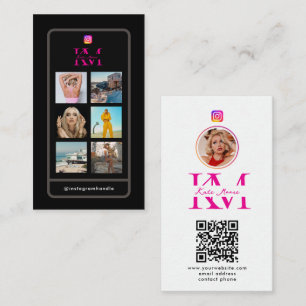 6 Fotocollage Influencer Feed Roze Monogram Visitekaartje