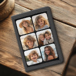 6 Fotocollage met afgeronde hoeken op zwart Drievoud Portemonnee<br><div class="desc">Gebruik vierkante bijgesneden foto's voor het beste resultaat. Deze 6 foto moderne grid met een collage en afgeronde hoeken. Voeg je favoriete afbeeldingen toe aan deze filmstrip voor een leuke geheugenhouder. Een artistieke manier om uw beste foto's te delen.</div>