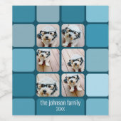 6 Fotocollage met Blues Retro Font Naam Wijn Etiket (Enkel label)