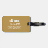 6 Fotocollage met gouden monogram en tekst Bagagelabel (Achterkant horizontaal)