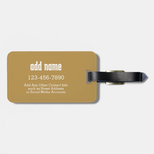 6 Fotocollage met gouden monogram en tekst Bagagelabel (Achterkant horizontaal)