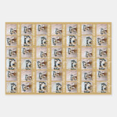 6 fotocollage met Merry-kerstscript Inpakpapier Vel (Voorkant)