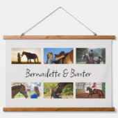 6 Fotocollage met naam voor paardenliefhebbers Hangend Wandkleed (Voorkant)