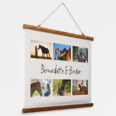 6 Fotocollage met naam voor paardenliefhebbers Hangend Wandkleed (Gebogen)