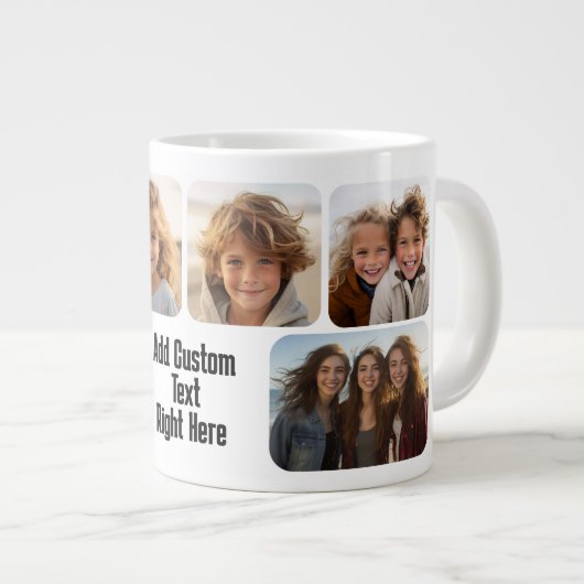 6 Fotocollage met tekstblok - zwart en wit Grote Koffiekop (Voorkant rechts)