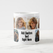 6 Fotocollage met tekstblok - zwart en wit Grote Koffiekop (Voorkant)