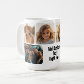 6 Fotocollage met tekstblok - zwart en wit Koffiemok (Voorkant links)