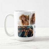 6 Fotocollage met tekstblok - zwart en wit Koffiemok (Links)