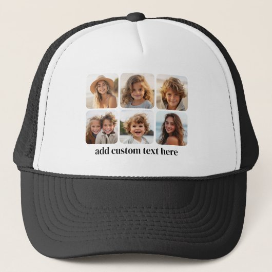 6 Fotocollage met trendy bounce script Trucker Pet (Voorkant)