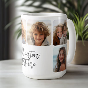 6 Fotocollage met trendy bounce script - wit Koffiemok