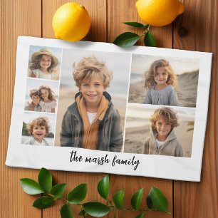 6 Fotocollage met witte achtergrond Theedoek