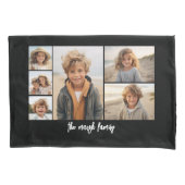 6 Fotocollage met zwarte achtergrond Kussensloop (Voorkant)