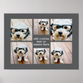 6 Fotocollage Minimalistisch - Grijs en Wit Raster Poster (Voorkant)