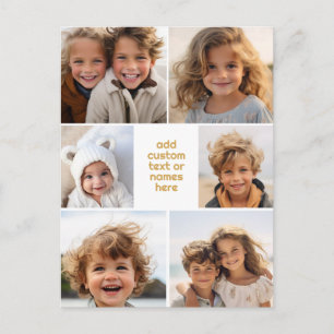 6 Fotocollage Minimalistisch - wit en goud Briefkaart