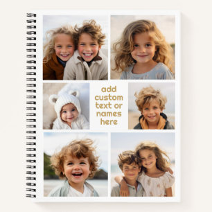 6 Fotocollage Minimalistisch - wit en goud Notitieboek