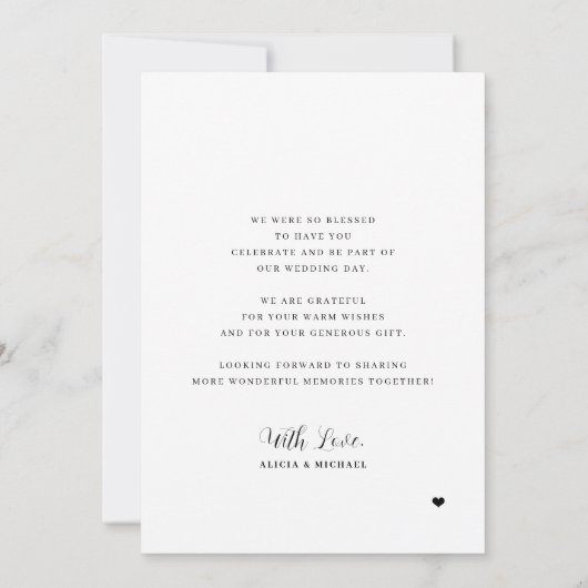 6 fotocollage modern minimalistisch script bruilof bedankkaart (Achterkant)