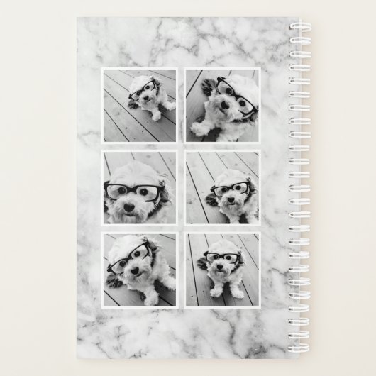 6 Fotocollage op achterkant - Marmeren Script Fron Planner (Achterkant)