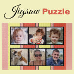6 fotocollage oranje strepen legpuzzel<br><div class="desc">Verzamel herinneringen met onze aangepaste 6-foto puzzel! Perfect voor familie game-avonden of oprechte geschenken, deze puzzel laat je zes van je favoriete foto's op een leuke, interactieve manier laten zien. Gemaakt met hoogwaardige materialen, brengt de levendige, glanzende afwerking uw afbeeldingen tot leven en zorgt tegelijkertijd voor duurzaamheid. Ideaal voor elke...</div>