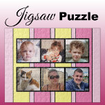 6 fotocollage roze gele strepen legpuzzel<br><div class="desc">Verzamel herinneringen met onze aangepaste 6-foto puzzel! Perfect voor familie game-avonden of oprechte geschenken, deze puzzel laat je zes van je favoriete foto's op een leuke, interactieve manier laten zien. Gemaakt met hoogwaardige materialen, brengt de levendige, glanzende afwerking uw afbeeldingen tot leven en zorgt tegelijkertijd voor duurzaamheid. Ideaal voor elke...</div>