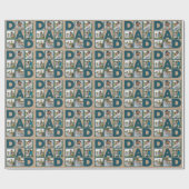 6 Fotocollage voor Vaderdag of Verjaardag Cadeaupapier (Vlak)