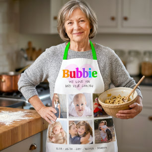 6 Fotocollage We houden van jou Bubbie Meerkleurig Schort