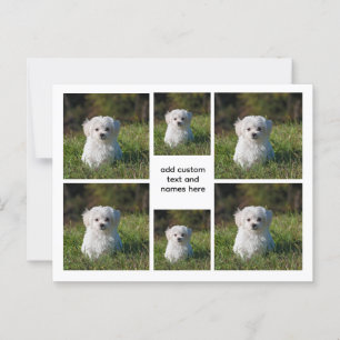 6 Fotocollage – White Grid esthetisch, minimaal Briefkaart